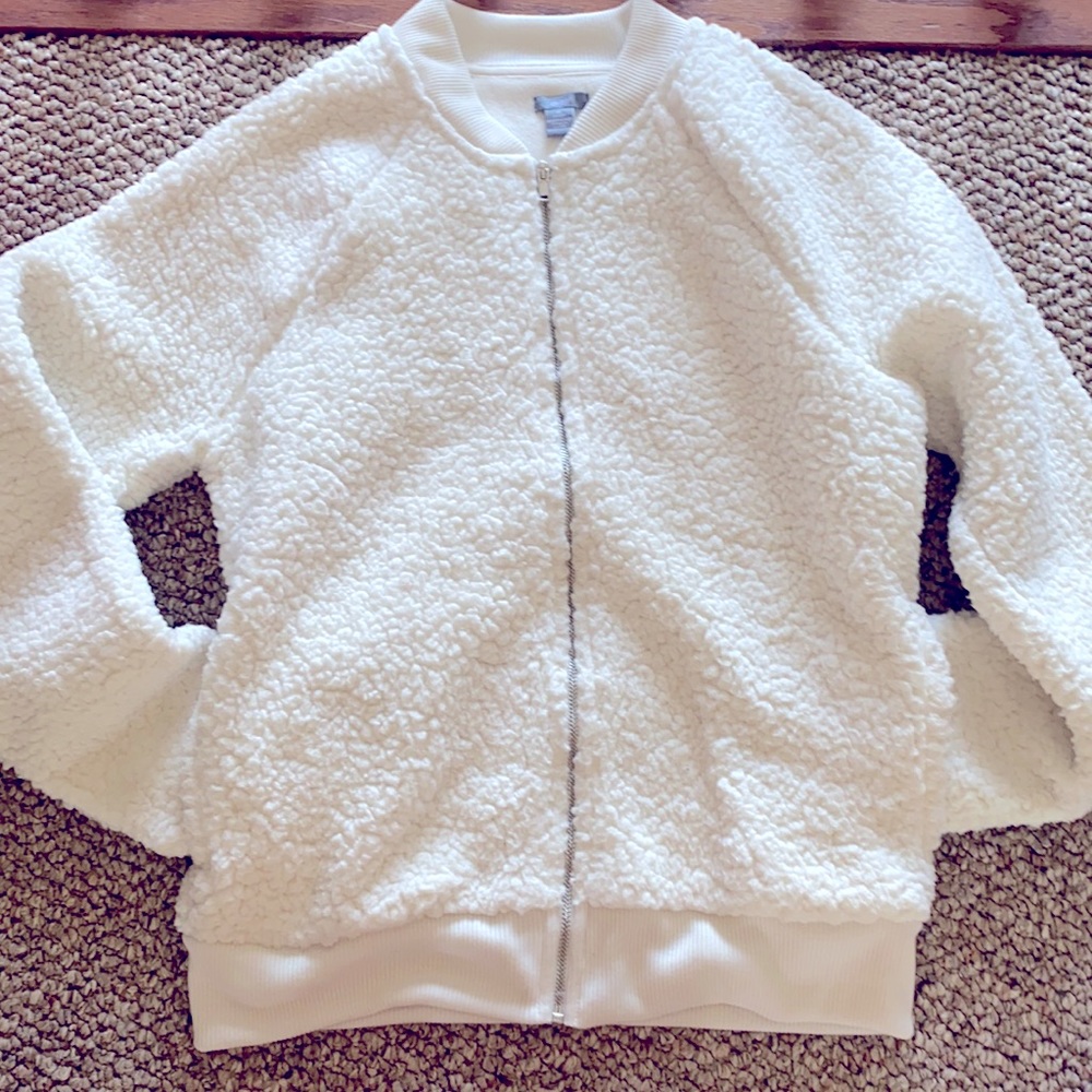 Aerie Faux fur white jacket